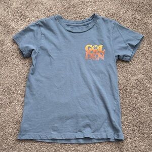 Tiny Whales! Blue Kids Shirt with Golden Print